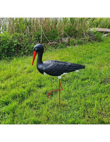 Störche Familie Set 4x Schwarz Storch Figur Gartenfigur Statue Skulptur