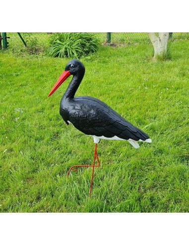Störche Familie Set 4x Schwarz Storch Figur Gartenfigur Statue Skulptur