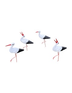 Störche Familie Set 4x Storch Figur Gartenfigur Statue Skulptur 2