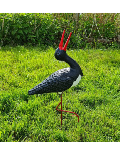 Figurine décorative Cigogne Cliquetis Petite Noir H: 57 cm de Jardin décoration extérieure