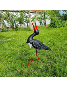 Figurine décorative Cigogne Cliquetis Petite Noir H: 57 cm de Jardin décoration extérieure 2