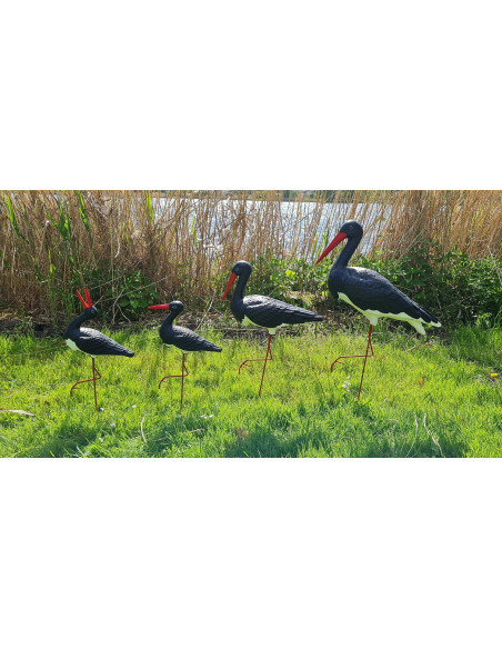 Figurine décorative Cigogne Cliquetis Petite Noir H: 57 cm de Jardin décoration extérieure