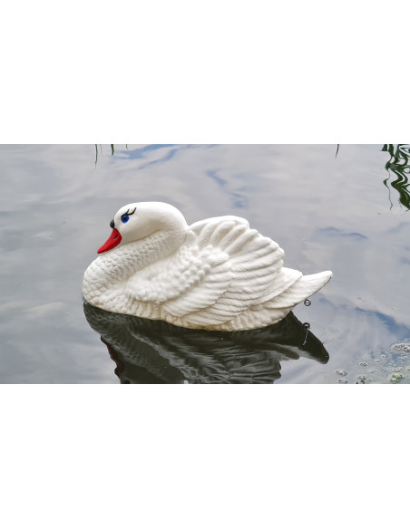 Young Swimming Swan H: 20cm Sculpture Statue Figure