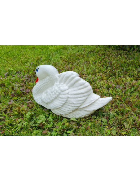 Young Swimming Swan H: 20cm Sculpture Statue Figure